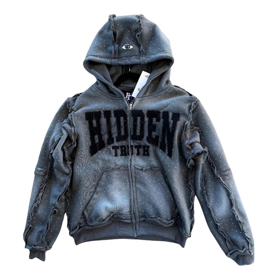 Hidden Truth Zip Up Grey