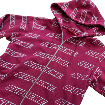 Supreme Repeat Zip Up Hooded Sweatshirt Cardinal (PRE-OWNED)