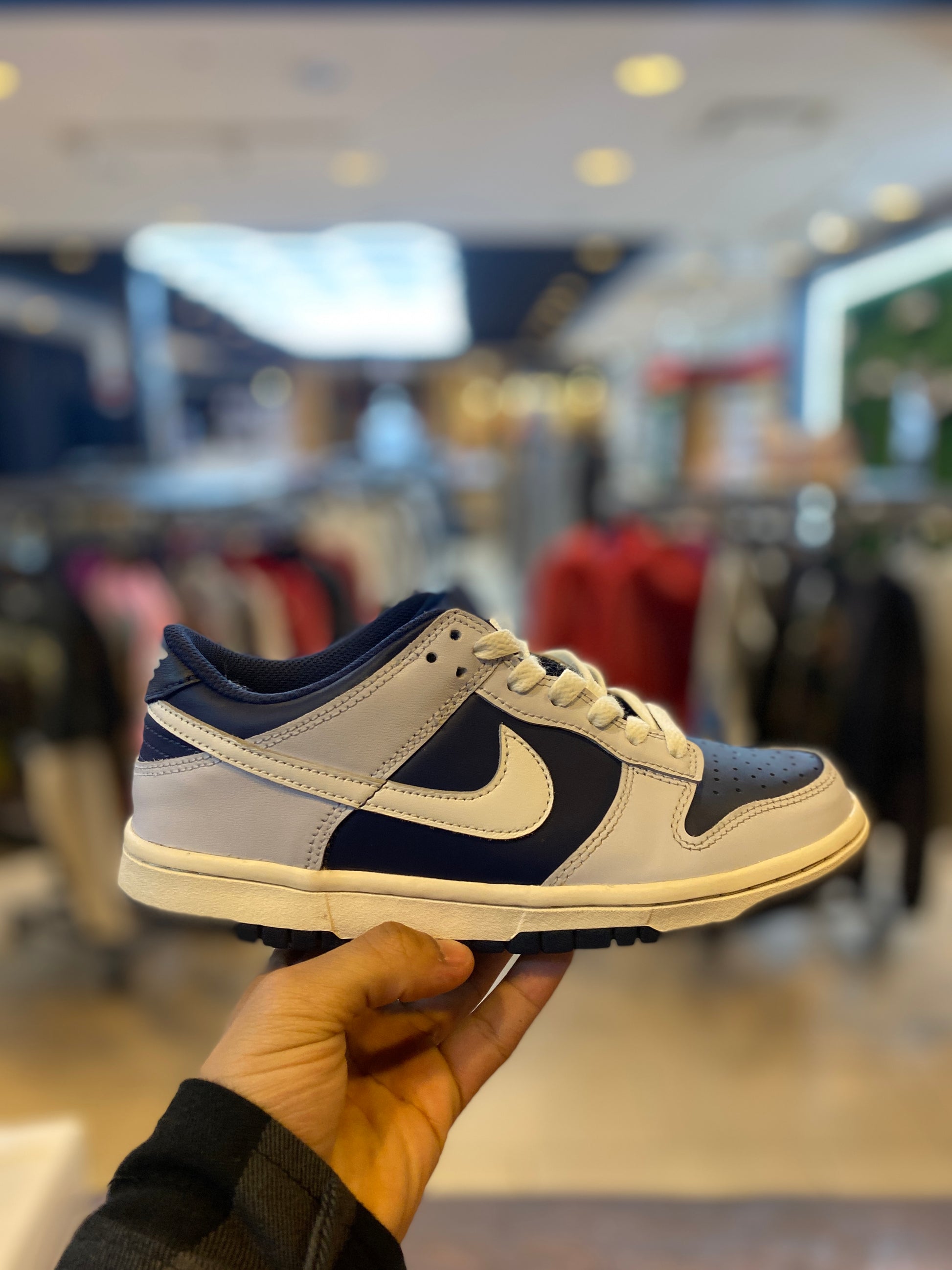 Nike Dunk Low Football Grey Midnight Navy (GS) PRE-OWNED