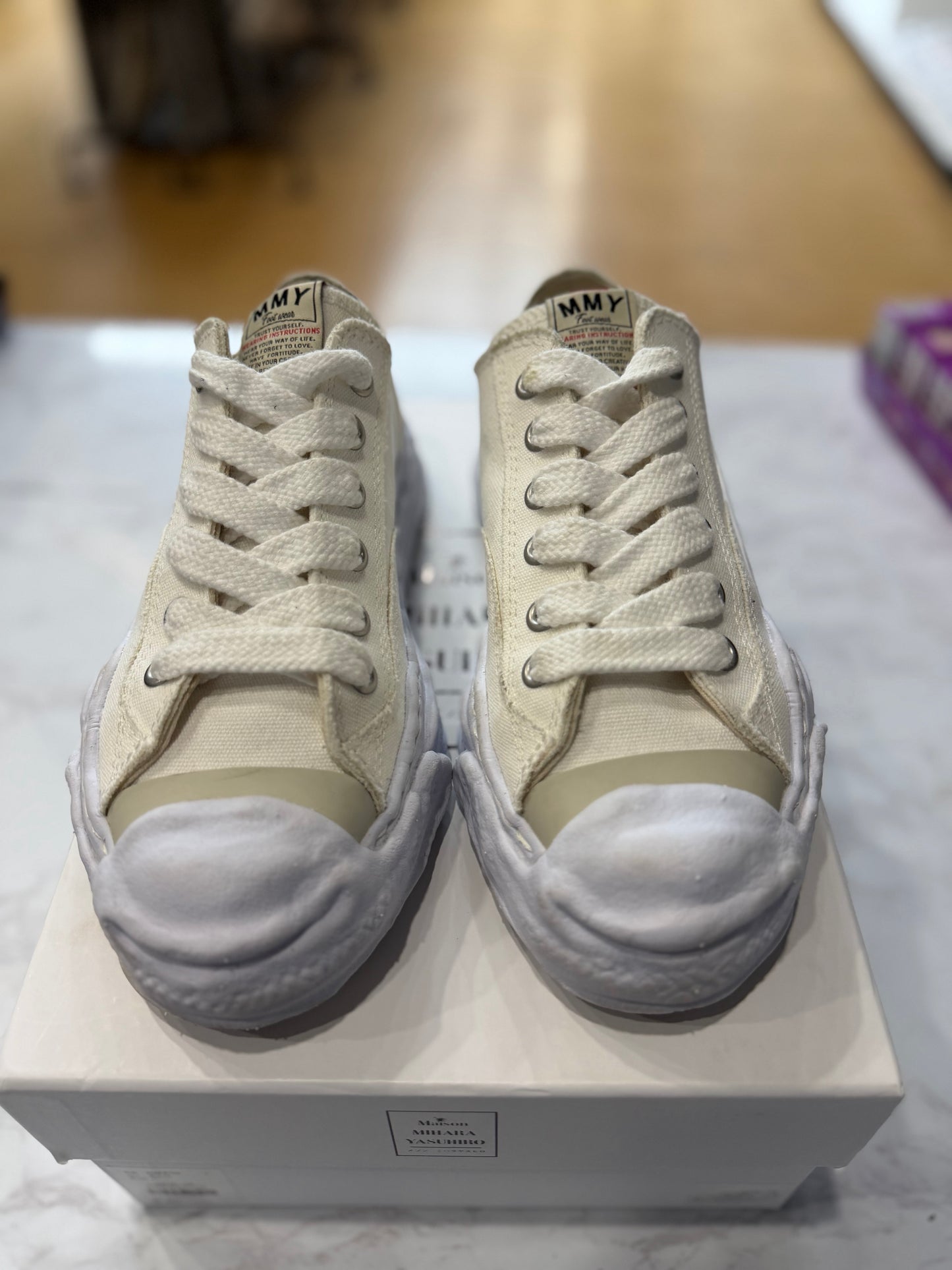 Maison Mihara Yasuhiro Hank OG Sole Canvas Low White PRE-OWNED
