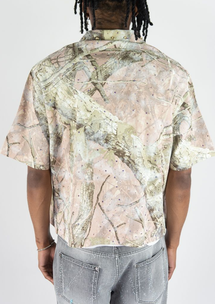 R3BEL CAMO Rhinestone Flannel