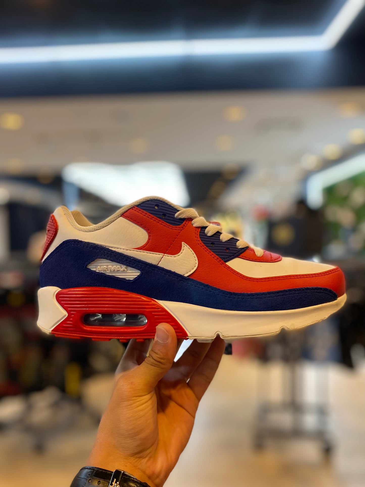Nike Air Max 90 Deep Royal University Red (GS) PRE-OWNED