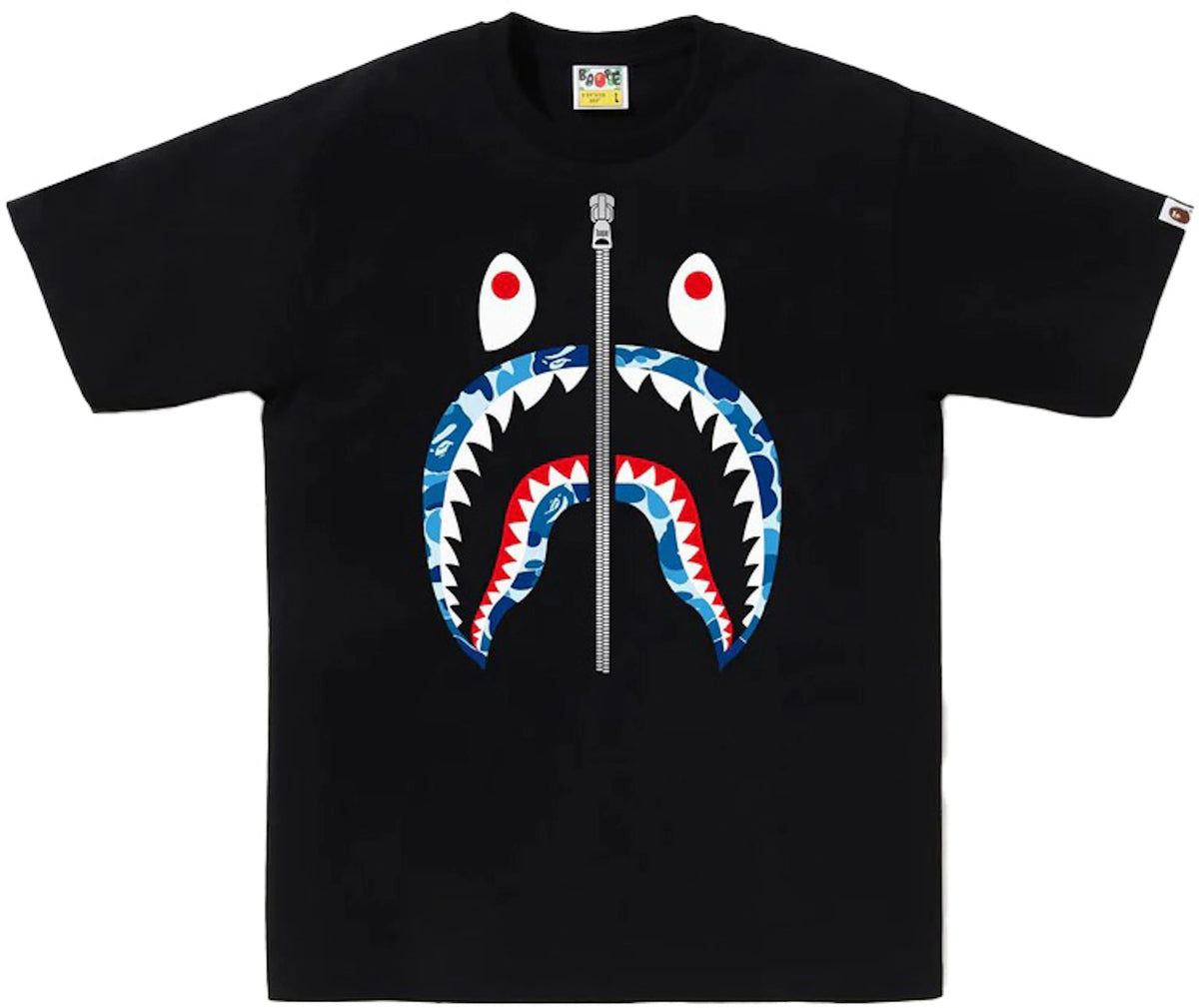 BAPE ABC Camo Shark Tee Black/Blue/Silver PRE-OWNED