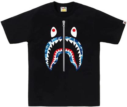 BAPE ABC Camo Shark Tee Black/Blue/Silver PRE-OWNED