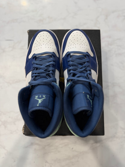 Jordan 1 Mid Mystic Navy Mint Foam PRE-OWNED