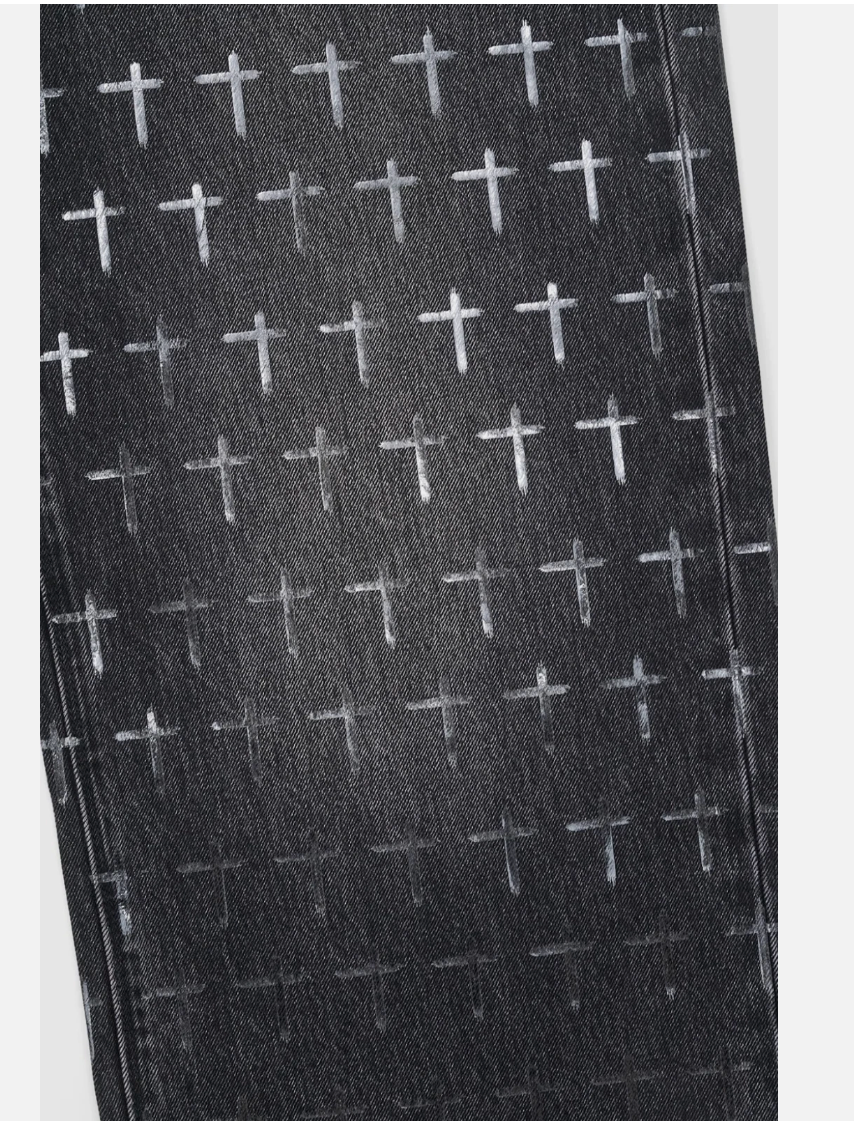 RTA Franco Wide Leg Jean | Noir Coated Grey