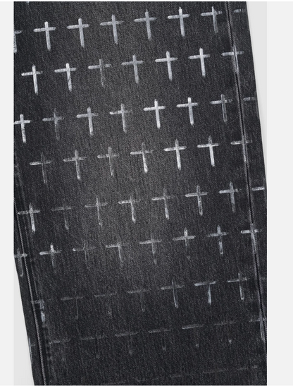 RTA Franco Wide Leg Jean | Noir Coated Grey