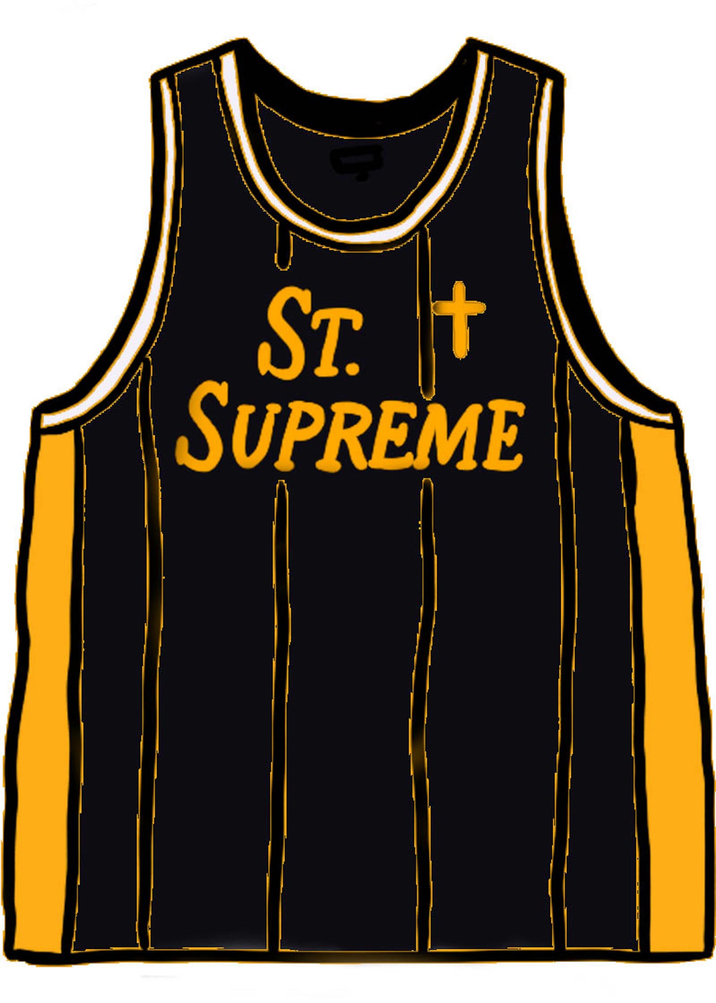 Supreme St. Supreme Basketball Jersey Black (PRE-OWNED)