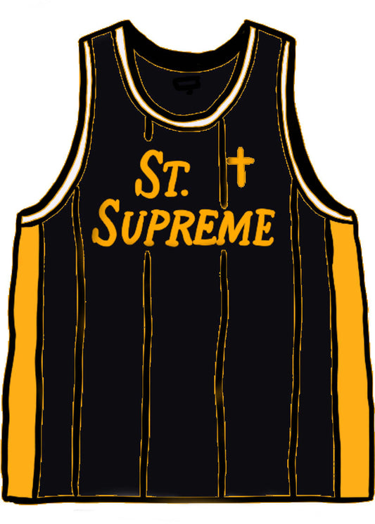 Supreme St. Supreme Basketball Jersey Black (PRE-OWNED)