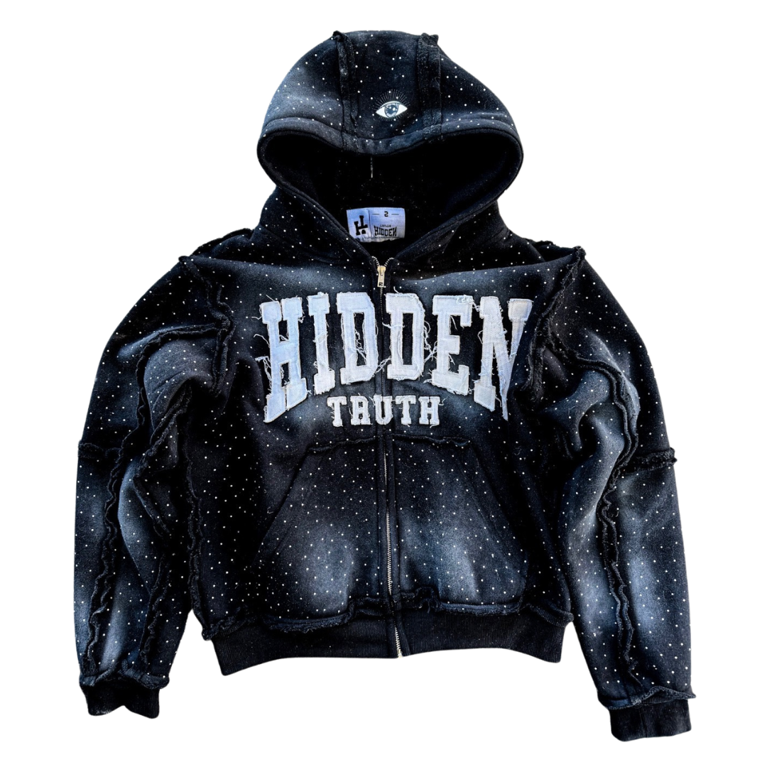 Hidden Truth Zip Up Black