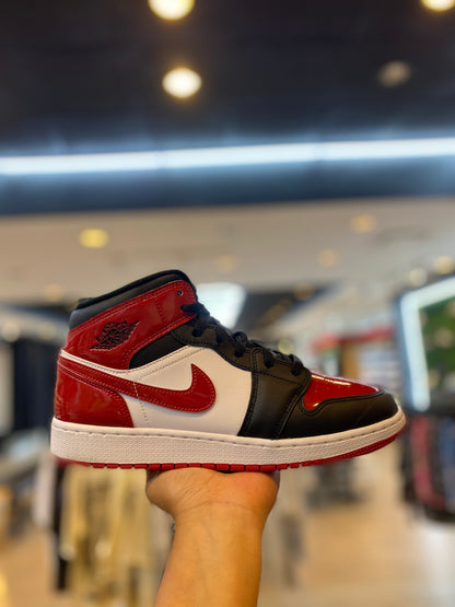 Jordan 1 Mid Patent Bred Toe (GS) PRE-OWNED