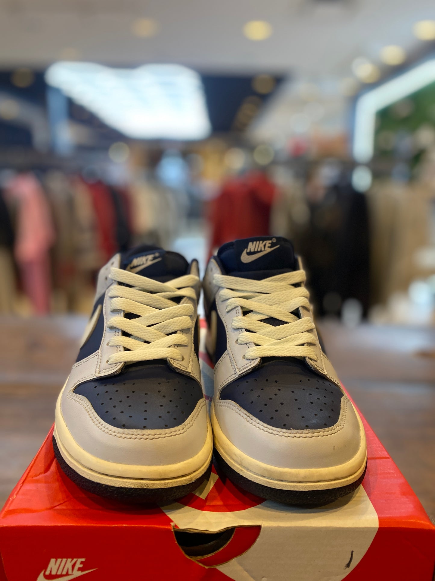 Nike Dunk Low Football Grey Midnight Navy (GS) PRE-OWNED