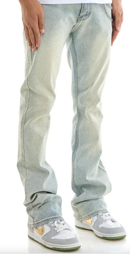 KDNK LT.BLUE - RHINESTONE JEANS