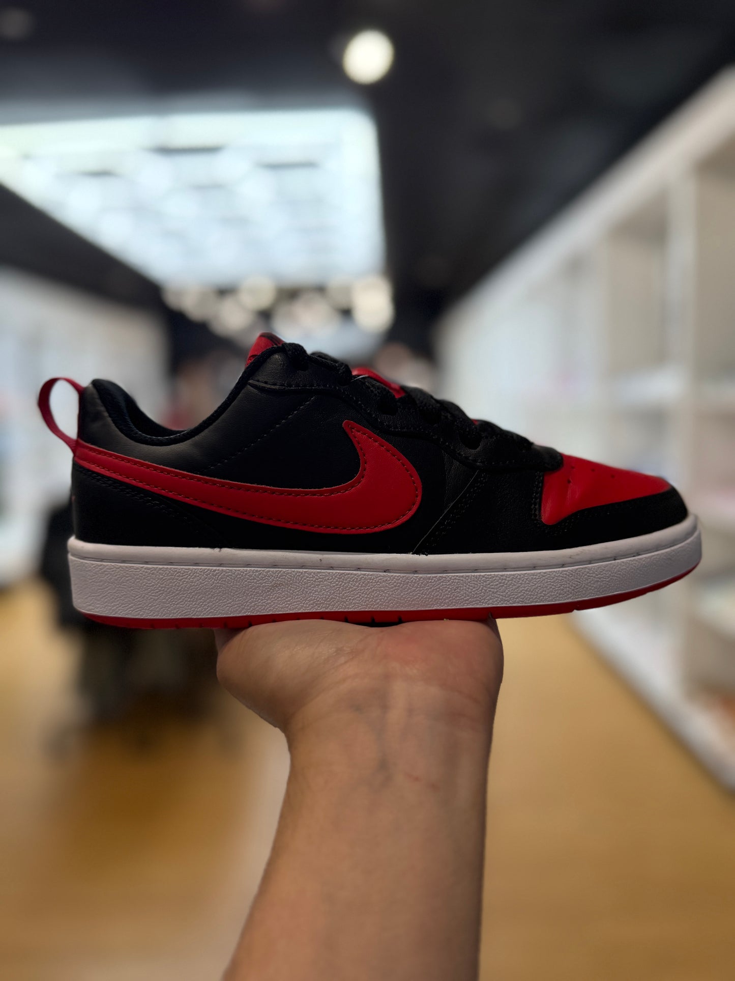 Nike Court Borough Low 2 Black University Red (GS) PRE-OWNED