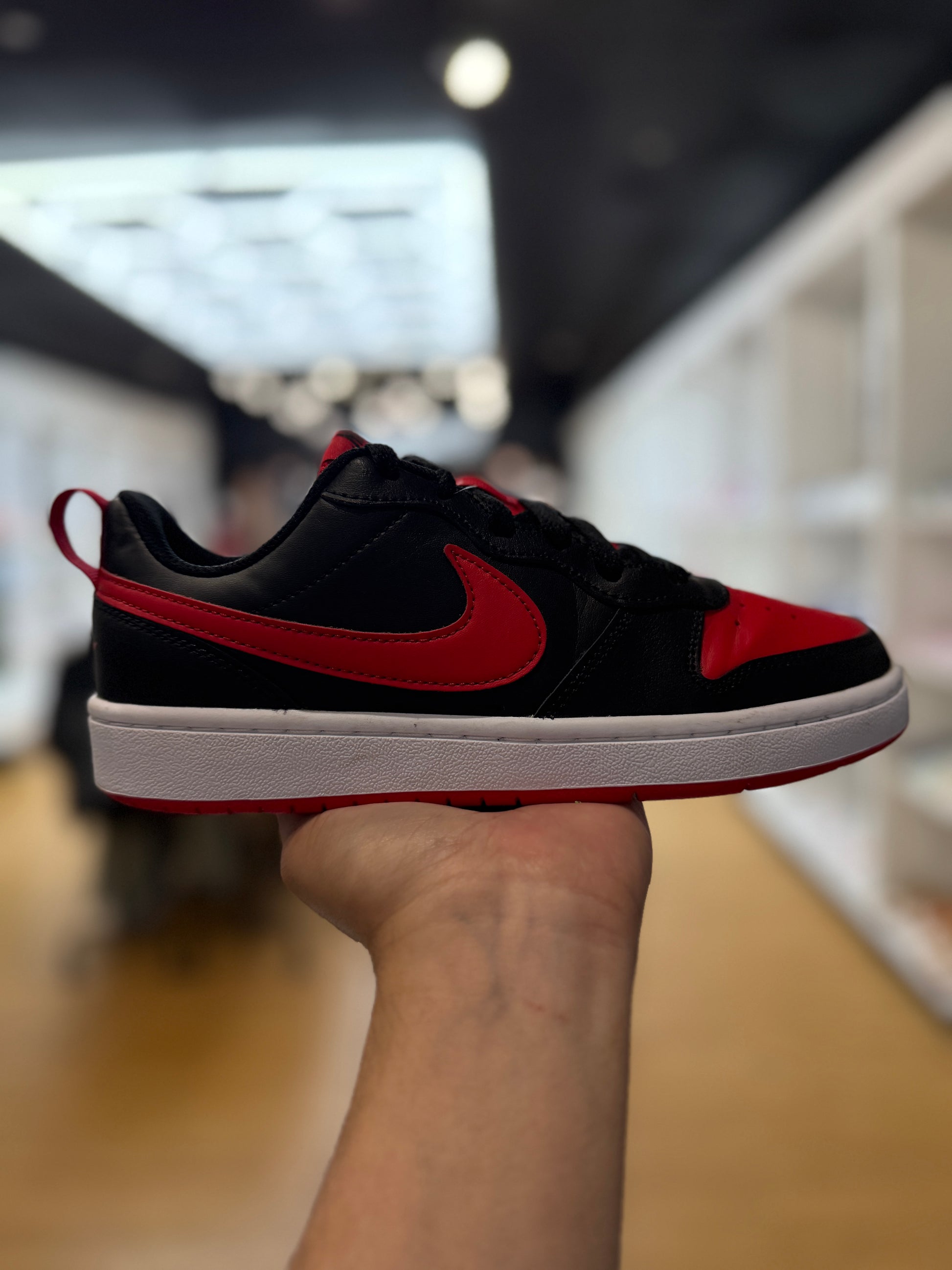 Nike Court Borough Low 2 Black University Red (GS) PRE-OWNED