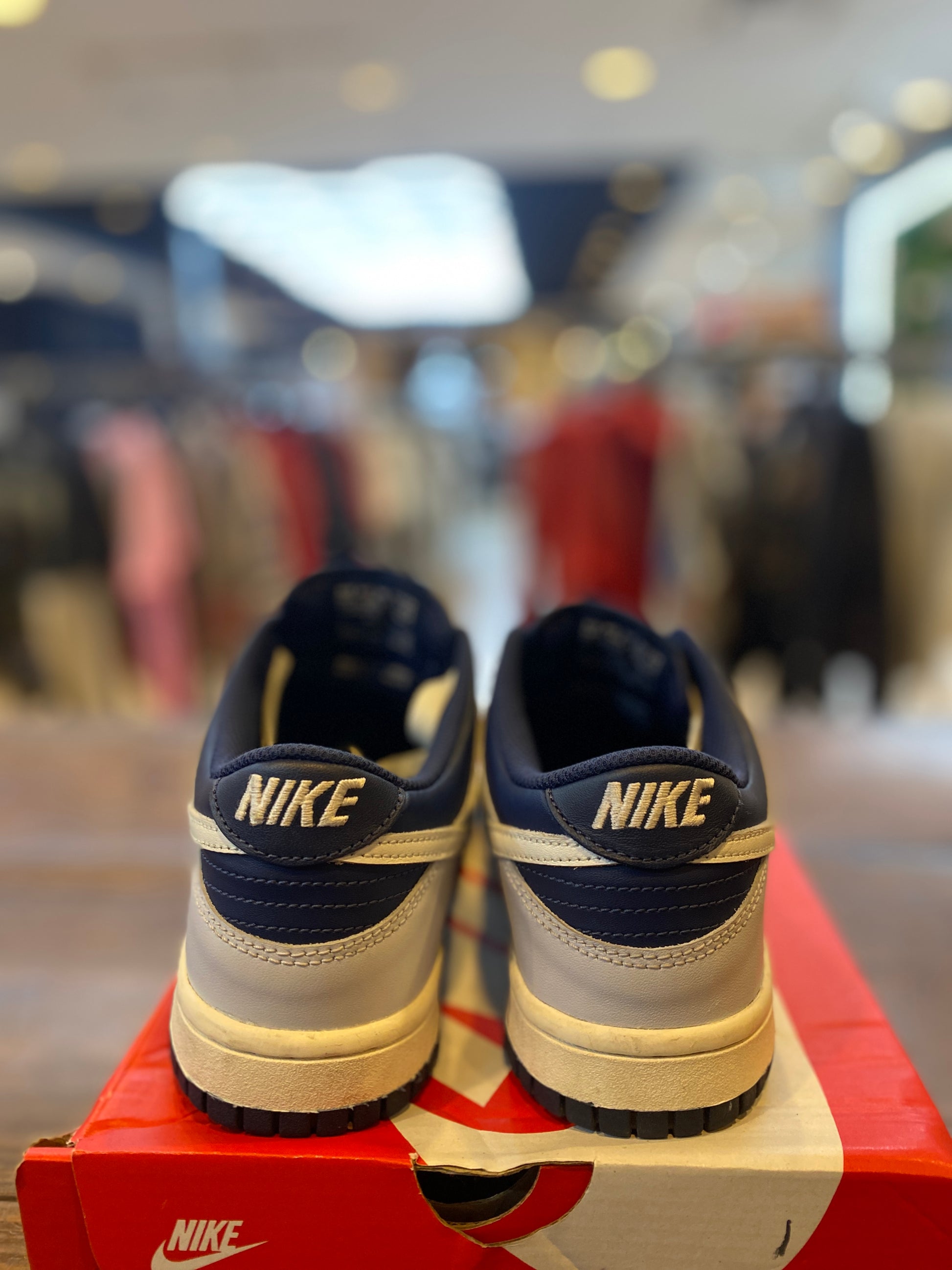 Nike Dunk Low Football Grey Midnight Navy (GS) PRE-OWNED