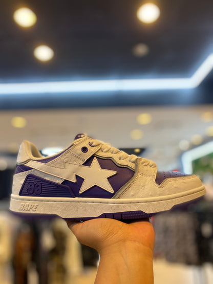 A Bathing Ape Sk8 Sta #1 Ostrich Pack White Purple PRE-OWNED
