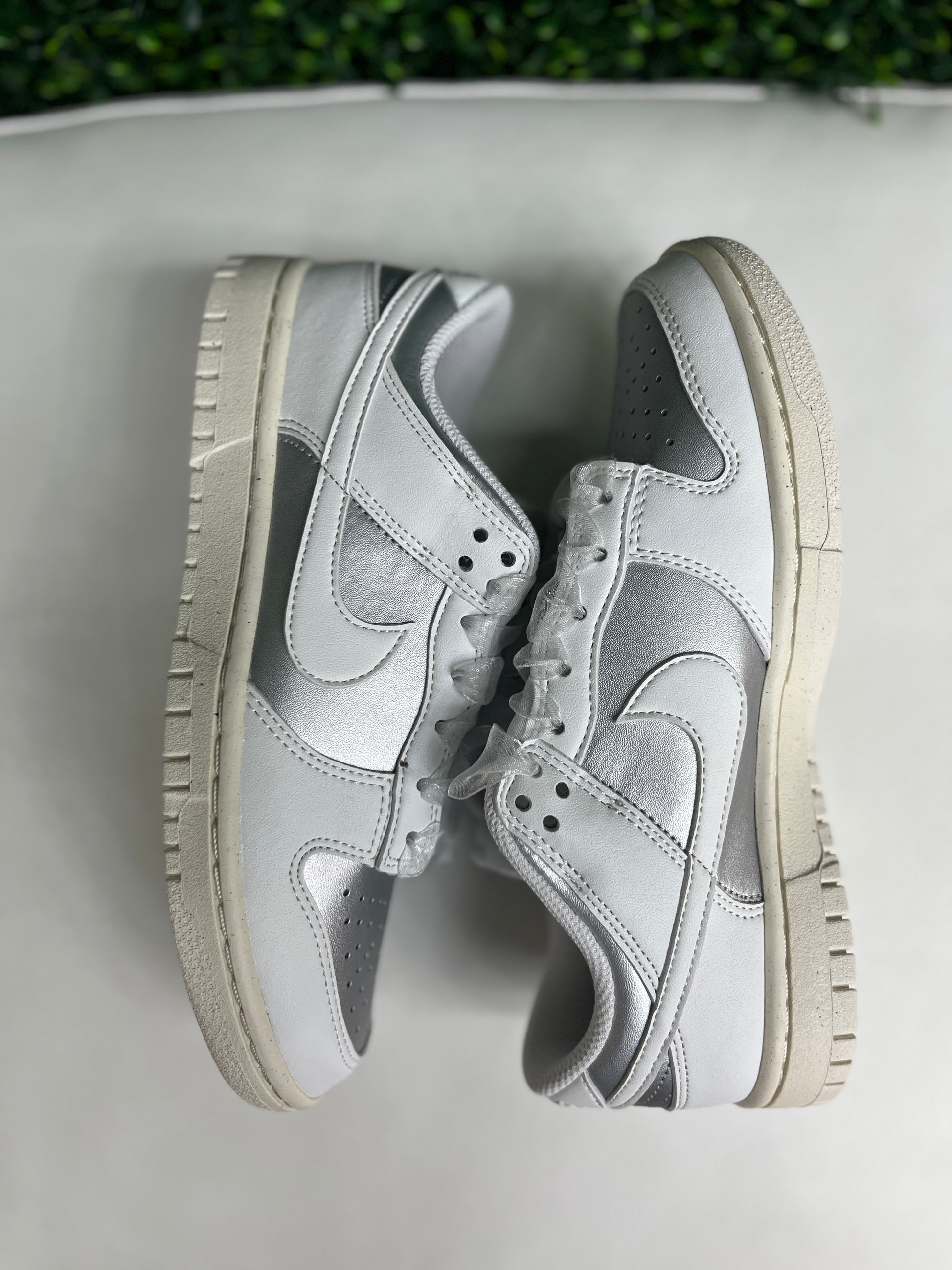 Nike Dunk Low Next Nature Sheer Lace Metallic Platinum (Women's)
