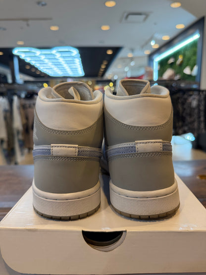 Jordan 1 Mid Wolf Grey Aluminum (Women's) PRE-OWNED