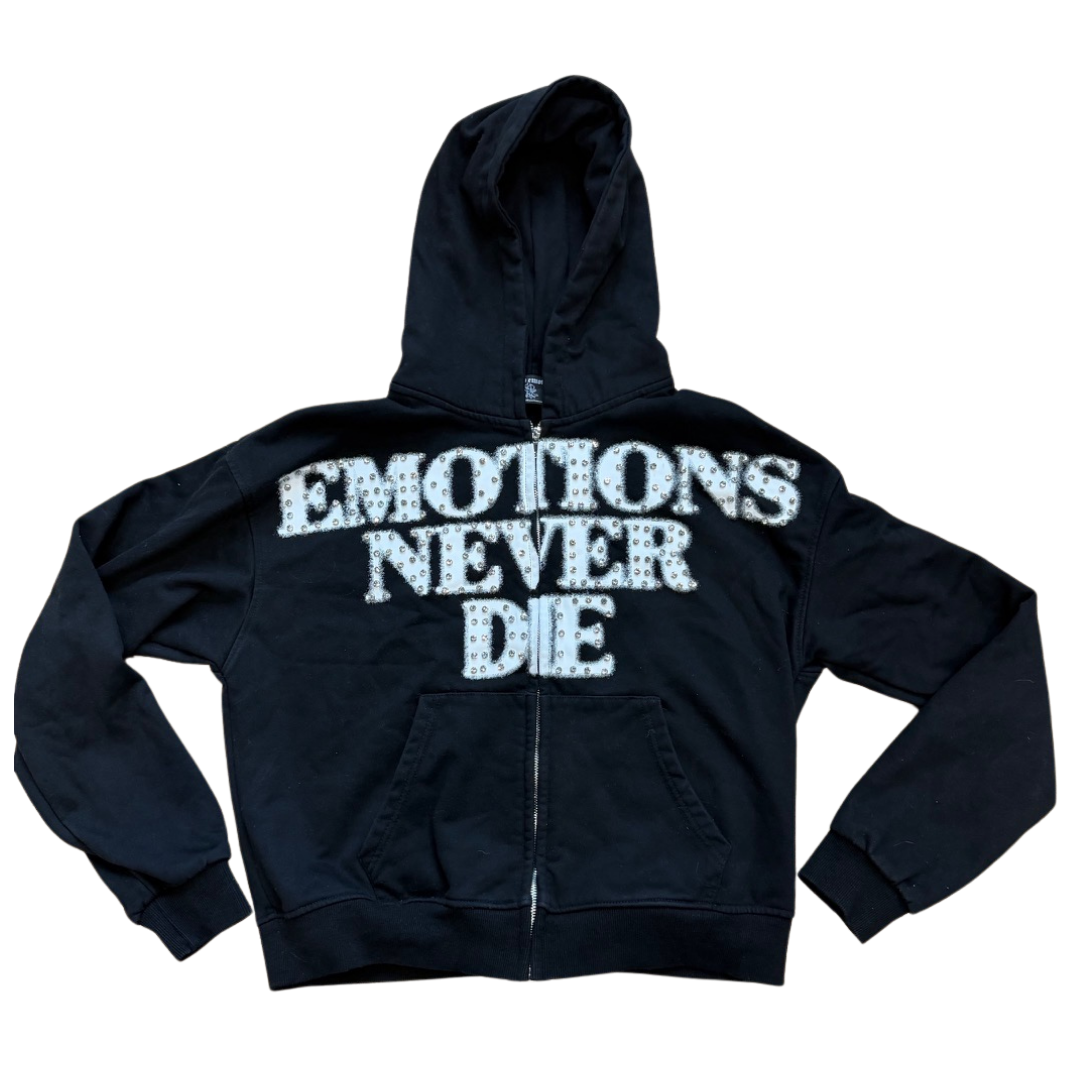 Mixed Emotions End Rhinestone Hoodie Black (PRE-OWNED)