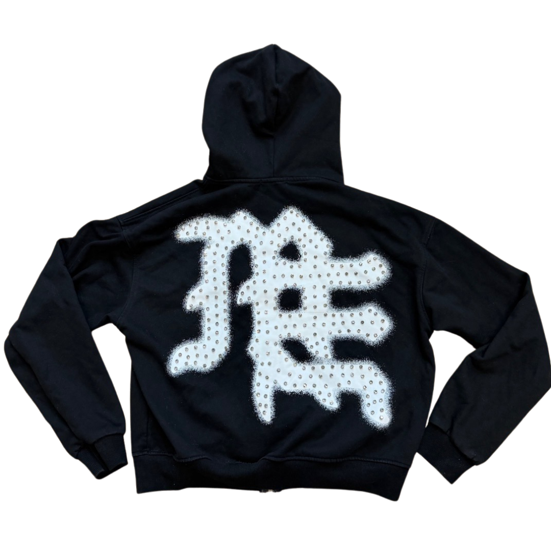 Mixed Emotions End Rhinestone Hoodie Black (PRE-OWNED)