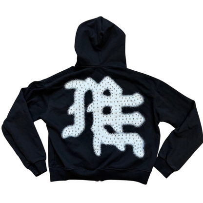 Mixed Emotions End Rhinestone Hoodie Black (PRE-OWNED)