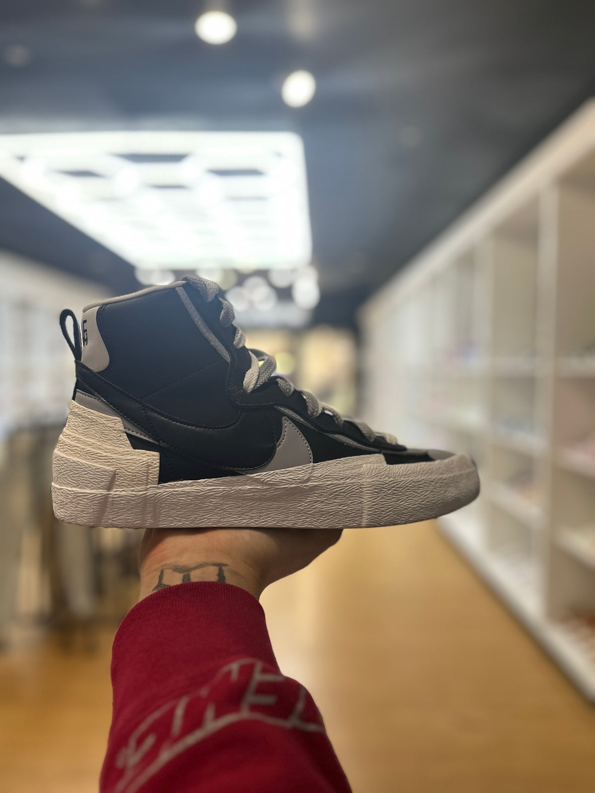 Nike Blazer Mid sacai Black Grey PRE-OWNED