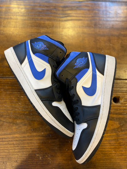 Jordan 1 Mid White Black Racer Blue PRE-OWNED