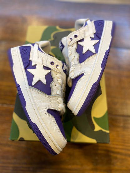 A Bathing Ape Sk8 Sta #1 Ostrich Pack White Purple PRE-OWNED