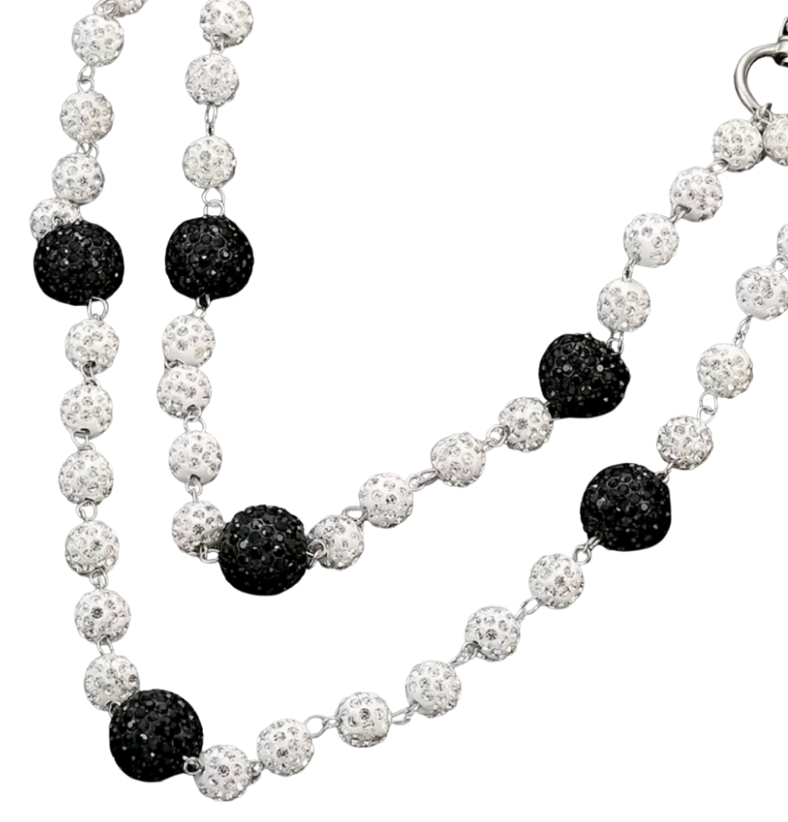 Black Stone Wallet Chain