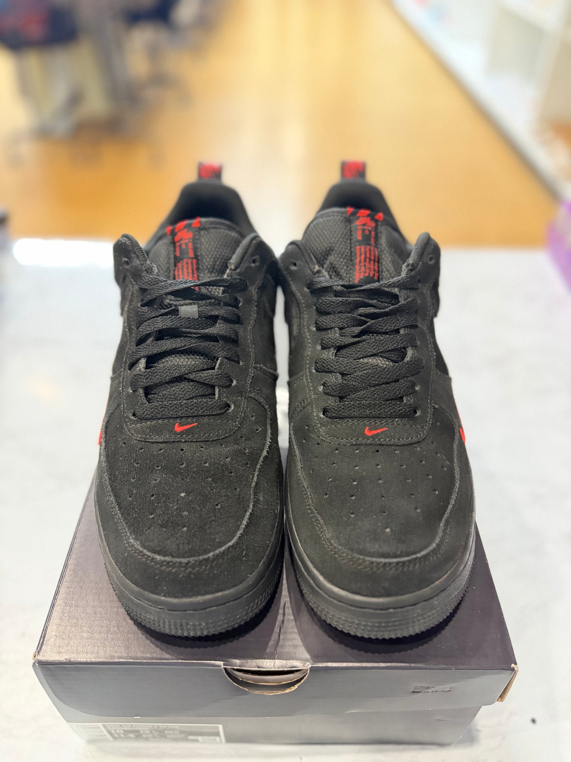 Nike Air Force 1 Low Multi-Swoosh Black Crimson PRE-OWNED
