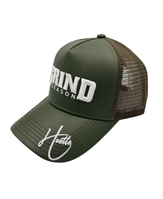 YBE Grind Season Leather Hat Olive
