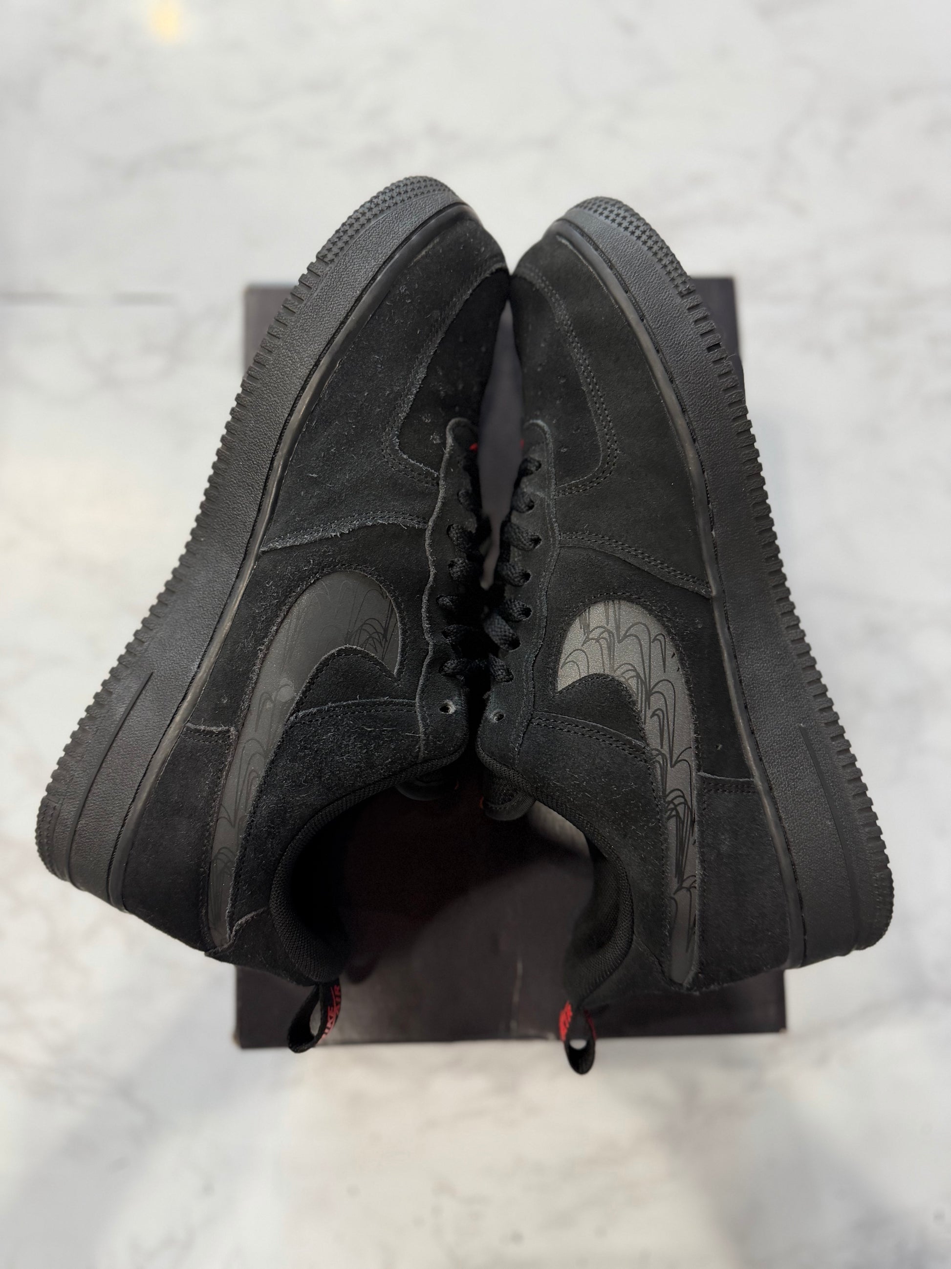 Nike Air Force 1 Low Multi-Swoosh Black Crimson PRE-OWNED