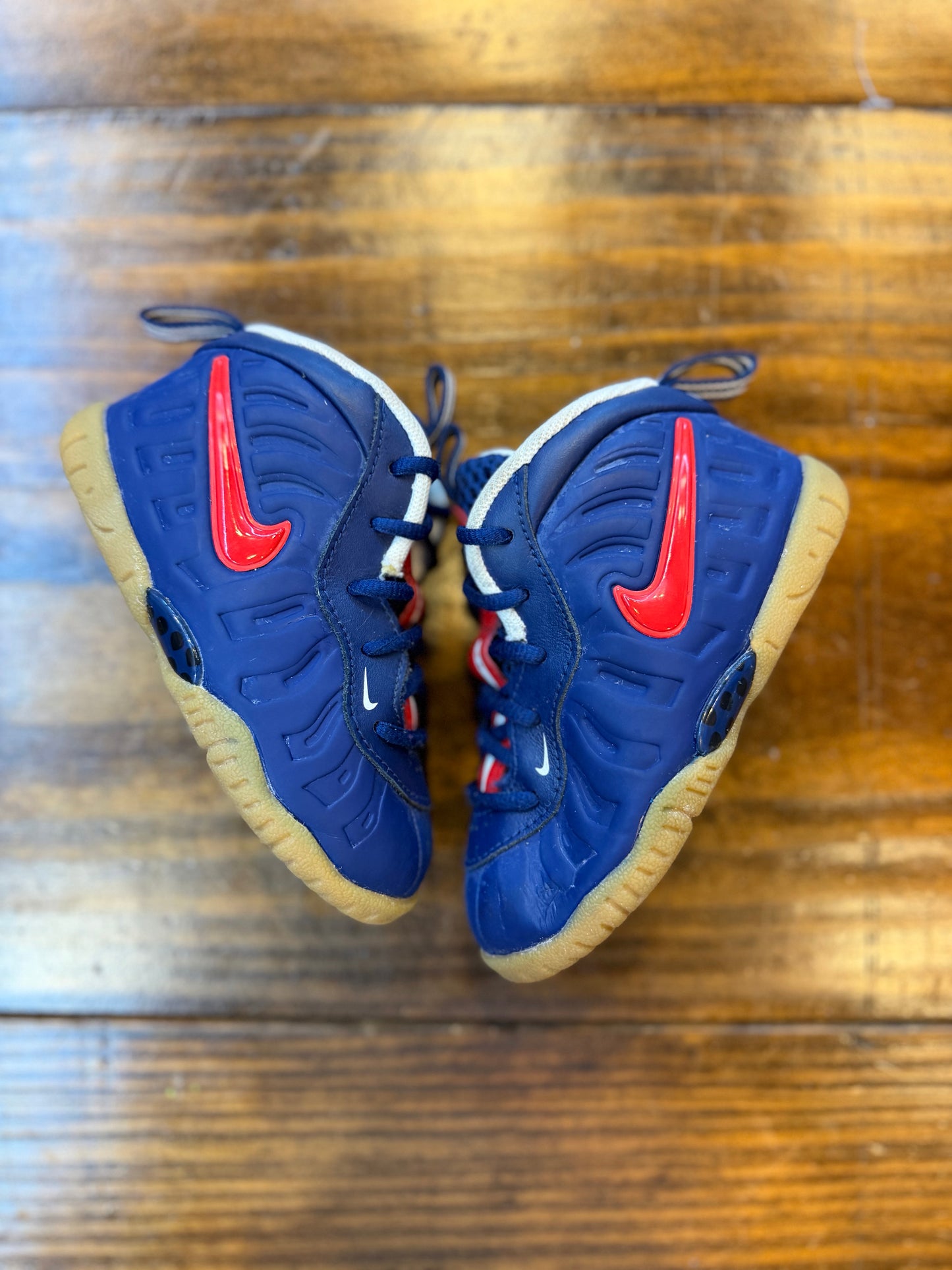 Nike Air Foamposite Pro Blue Void University Red (TD) PRE-OWNED