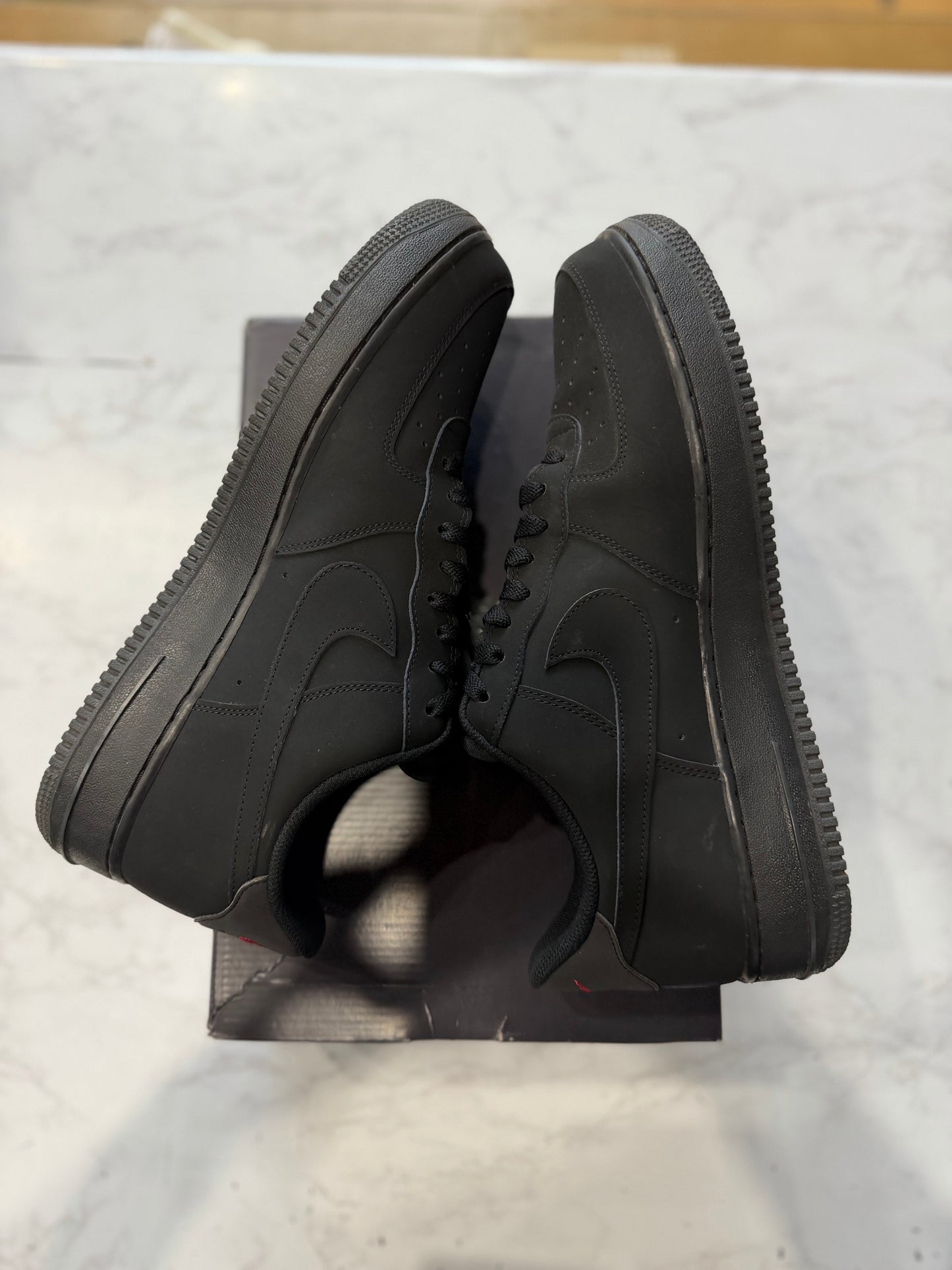 Nike Air Force 1 Low '07 LV8 Black Patent Swoosh PRE-OWNED