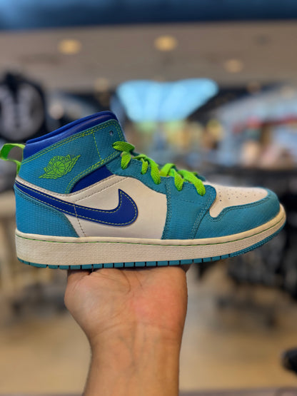Jordan 1 Mid SE Sprite Blue (GS) PRE-OWNED