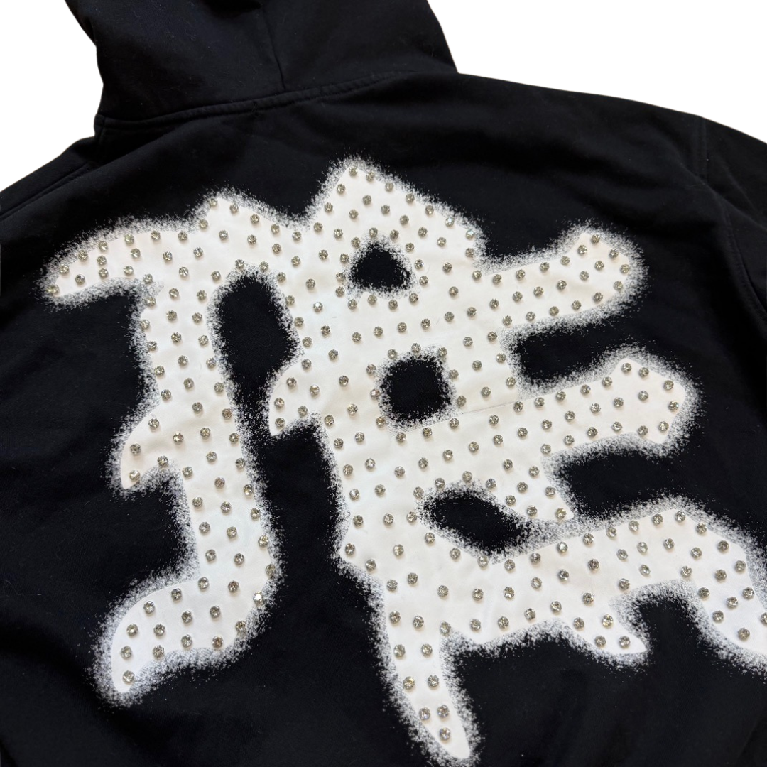 Mixed Emotions End Rhinestone Hoodie Black (PRE-OWNED)