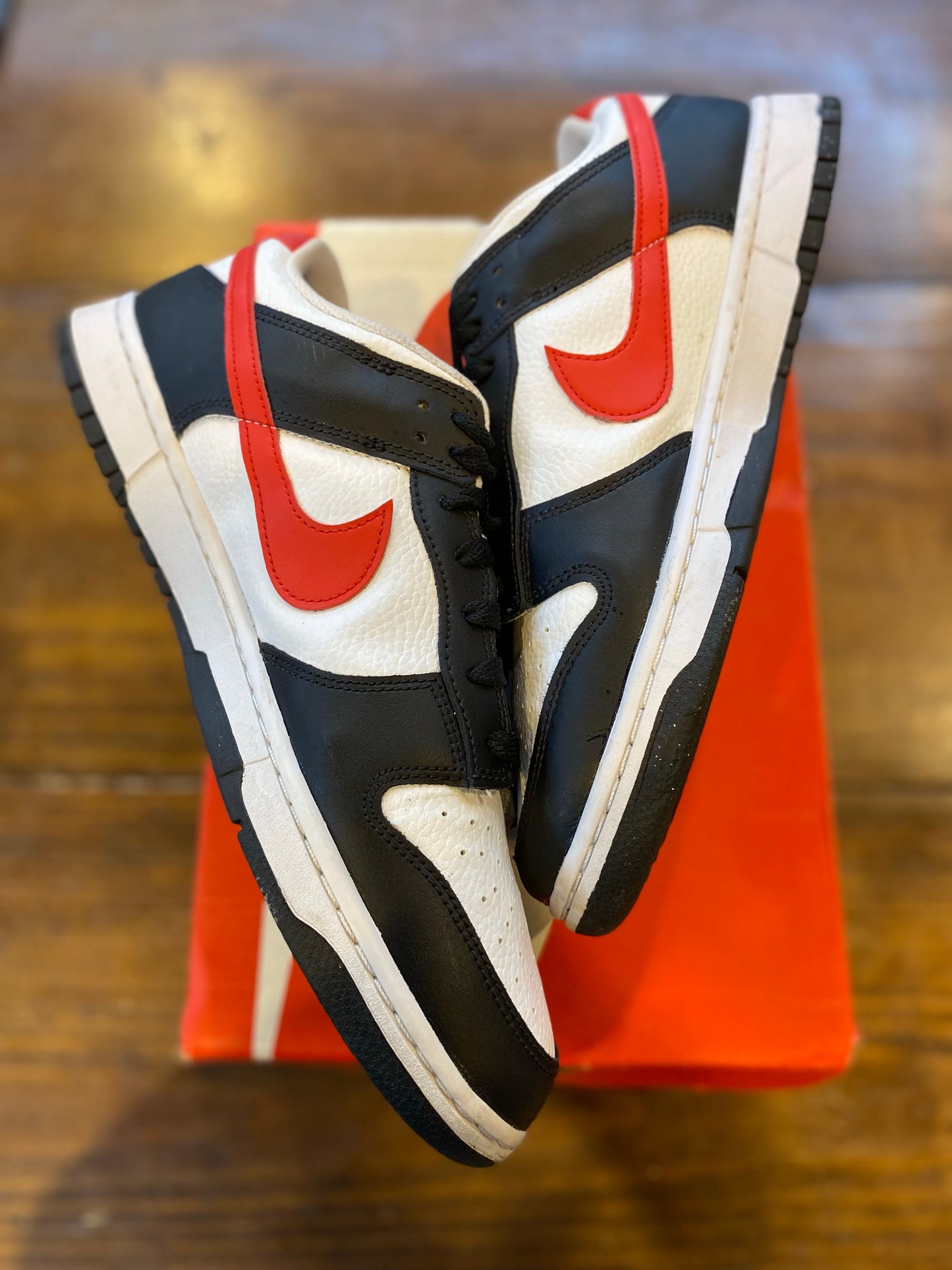 Nike Dunk Low Retro Red Swoosh Panda PRE-OWNED