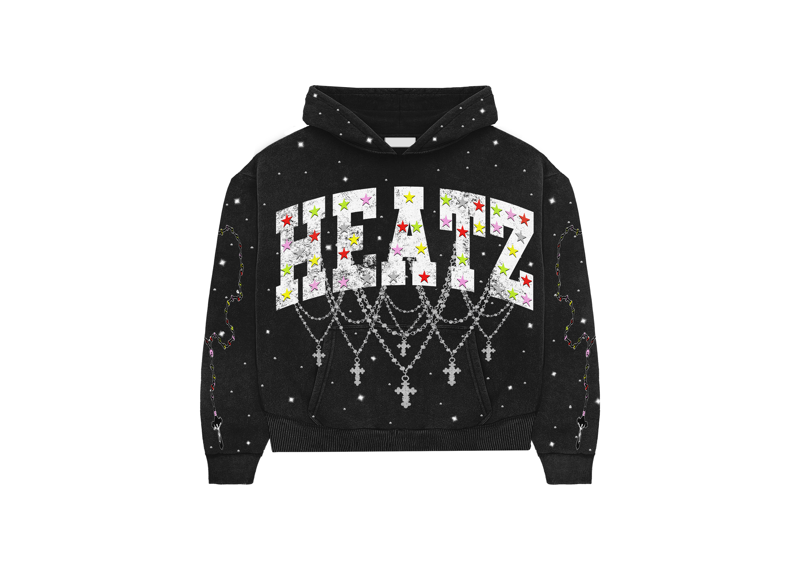 HEATZ STUDIO MULTI CROSS RHINESTONE HOODIE