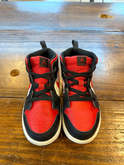 Jordan 1 Mid Black Fire Red (TD) PRE-OWNED
