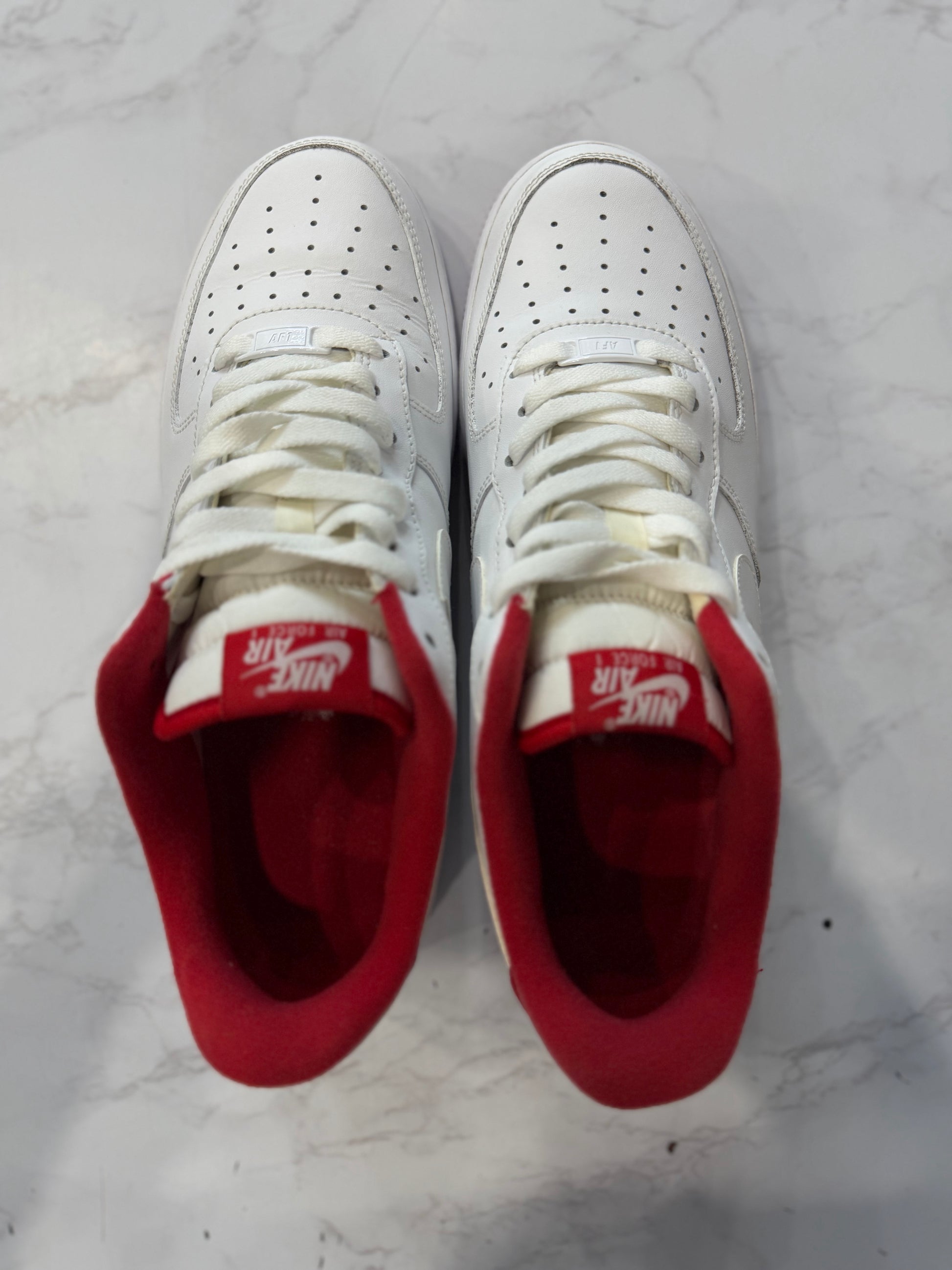Nike Air Force 1 Low White University Red PRE-OWNED