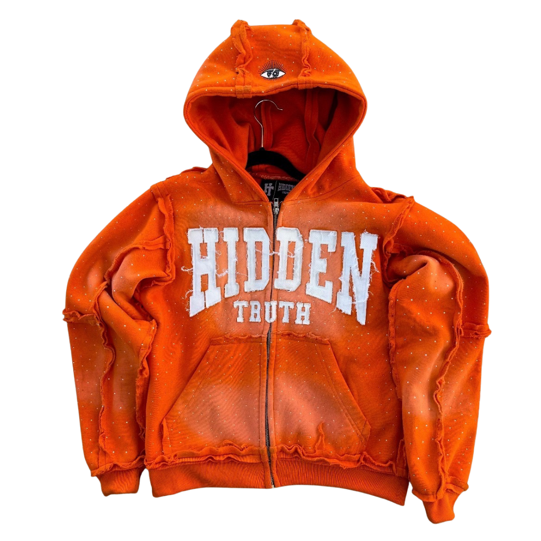 Hidden Truth Zip Up Orange