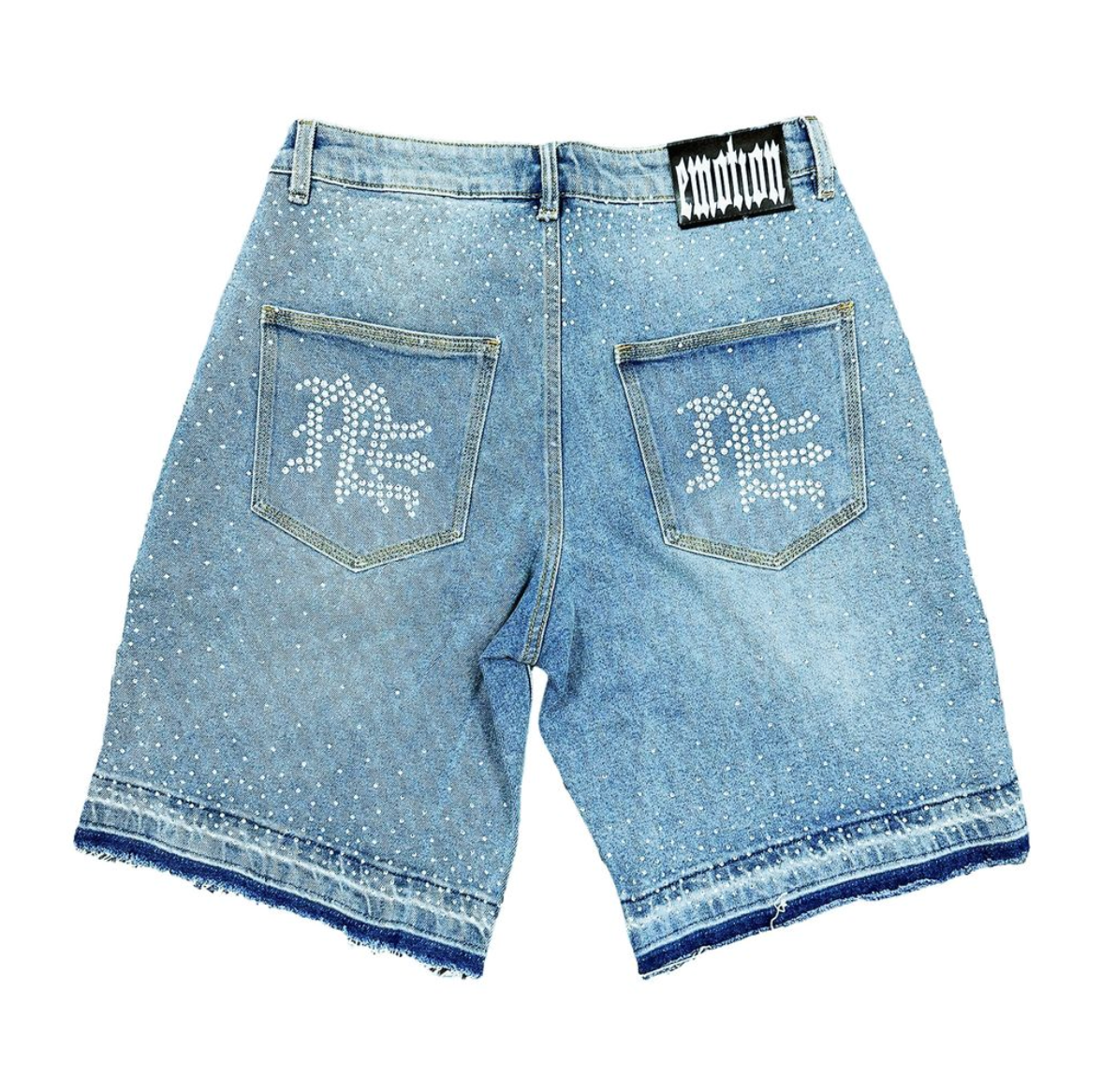 'ME' Rhinestone Blue Denim Shorts