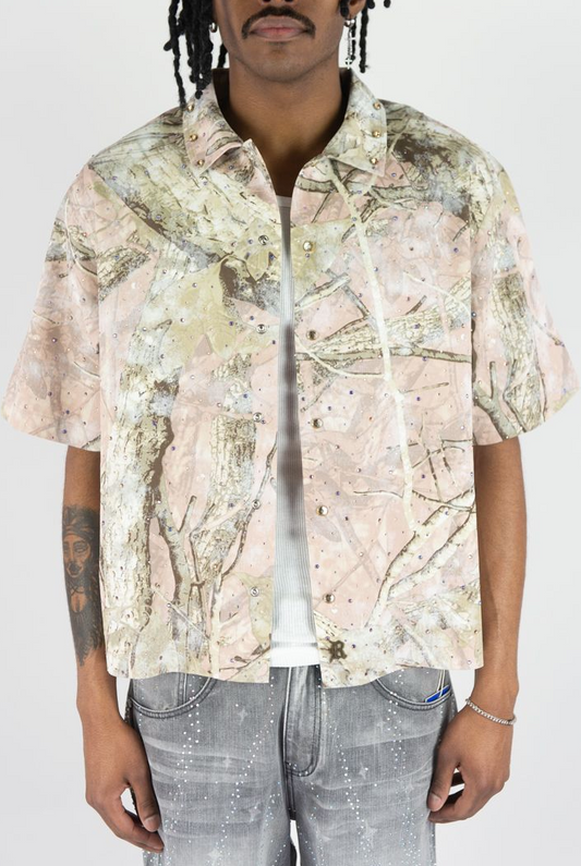 R3BEL CAMO Rhinestone Flannel