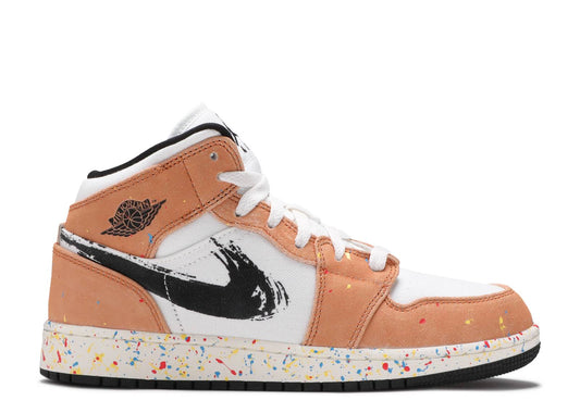 Jordan 1 Mid SE GS Brushstroke Paint Splatter
