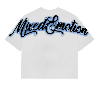 Blue Rhinestone Cropped Shirt