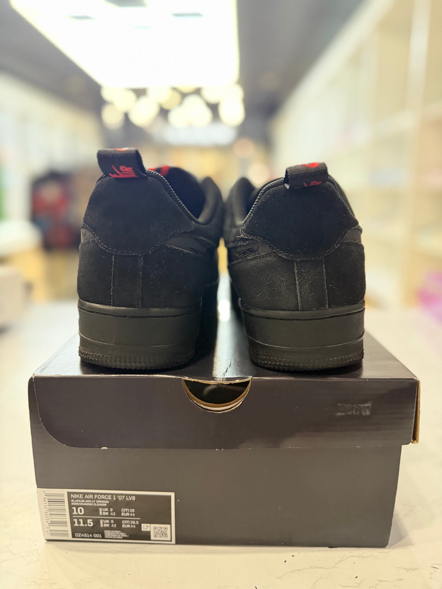Nike Air Force 1 Low Multi-Swoosh Black Crimson PRE-OWNED