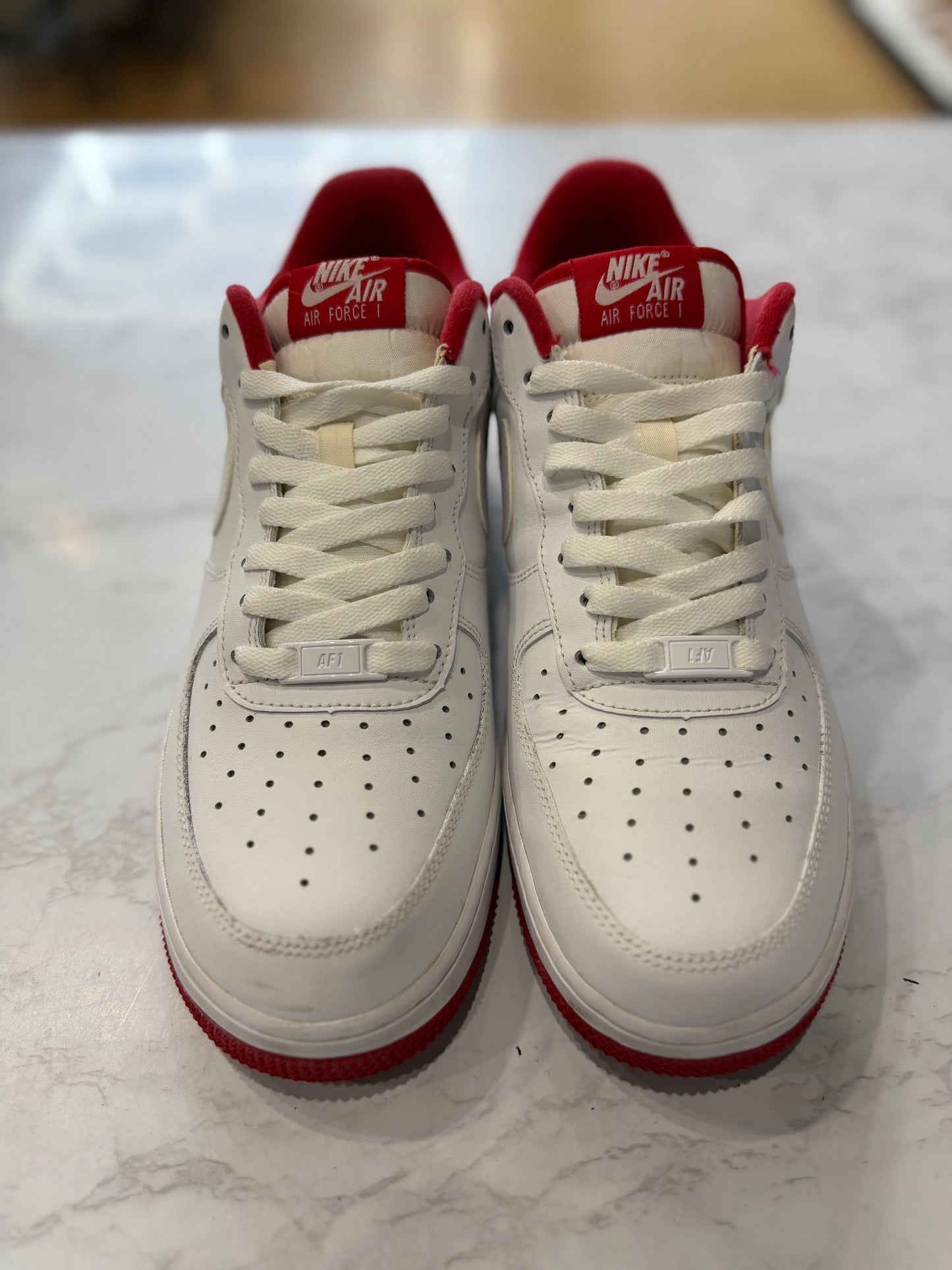 Nike Air Force 1 Low White University Red PRE-OWNED