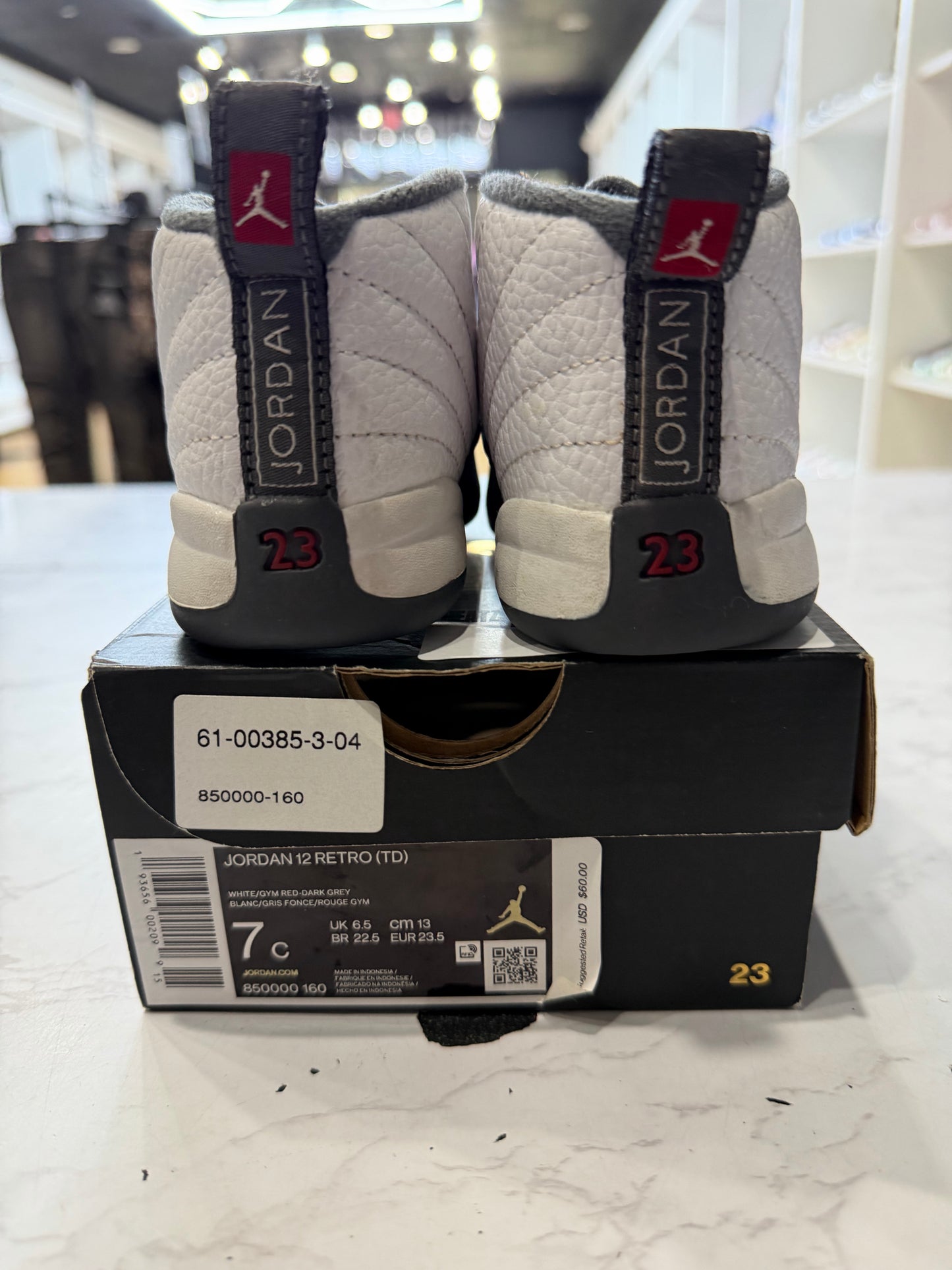 Jordan 12 Retro White Dark Grey (TD) PRE-OWNED