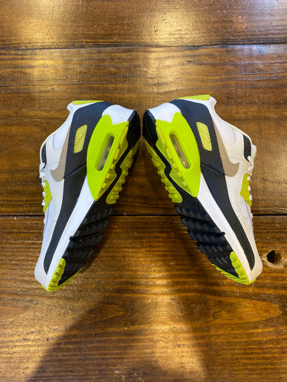 Nike Air Max 90 White Cyber Dark Smoke Grey Khaki (GS) PRE-OWNED